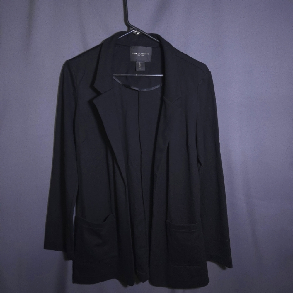 Christian Siriano‎ Open Front Blazer Black Size Small